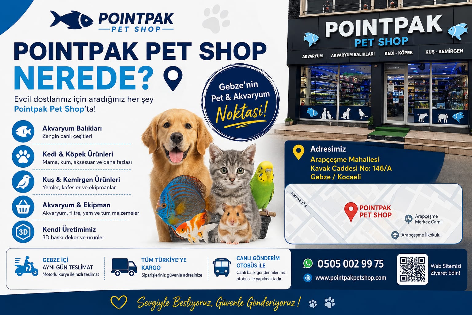 Pointpak Pet Shop Nerede? Gebze Pet Shop ve Akvaryum Mağazası