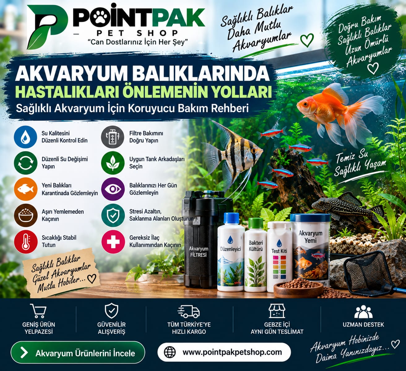 Akvaryum Balıklarında Hastalıkları Önlemenin Yolları: Sağlıklı Akvaryum İçin Koruyucu Bakım Rehberi