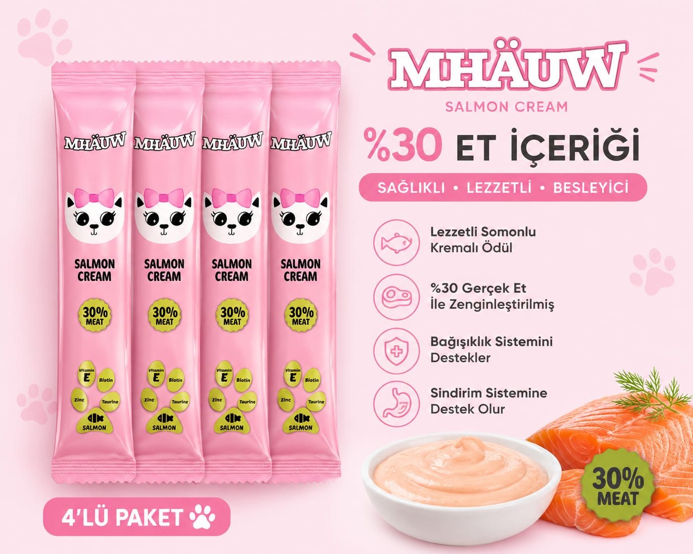 MHAUW SALMAN CREAM 4'LÜ