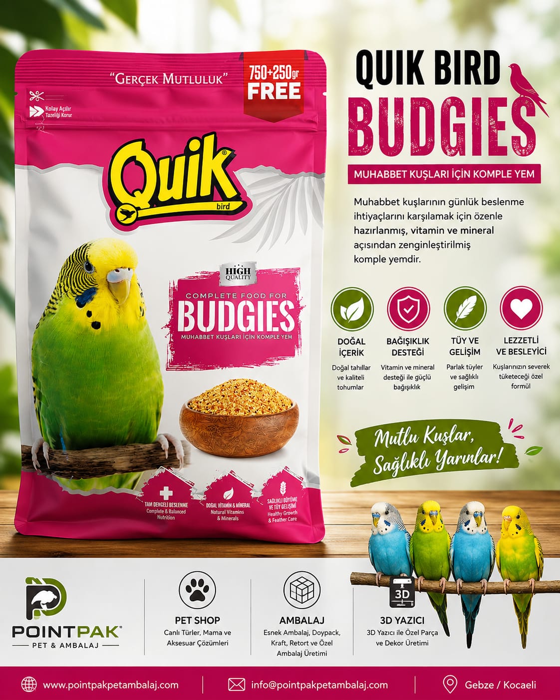 🐦 Quik Bird Budgies Muhabbet Kuşu Yemi