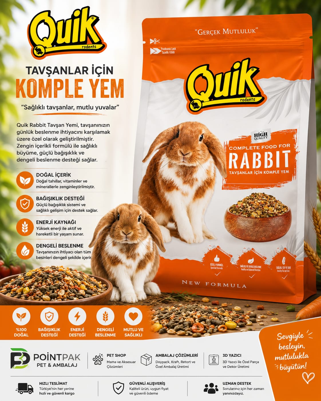 🐰 Quik Rabbit Tavşan Yemi