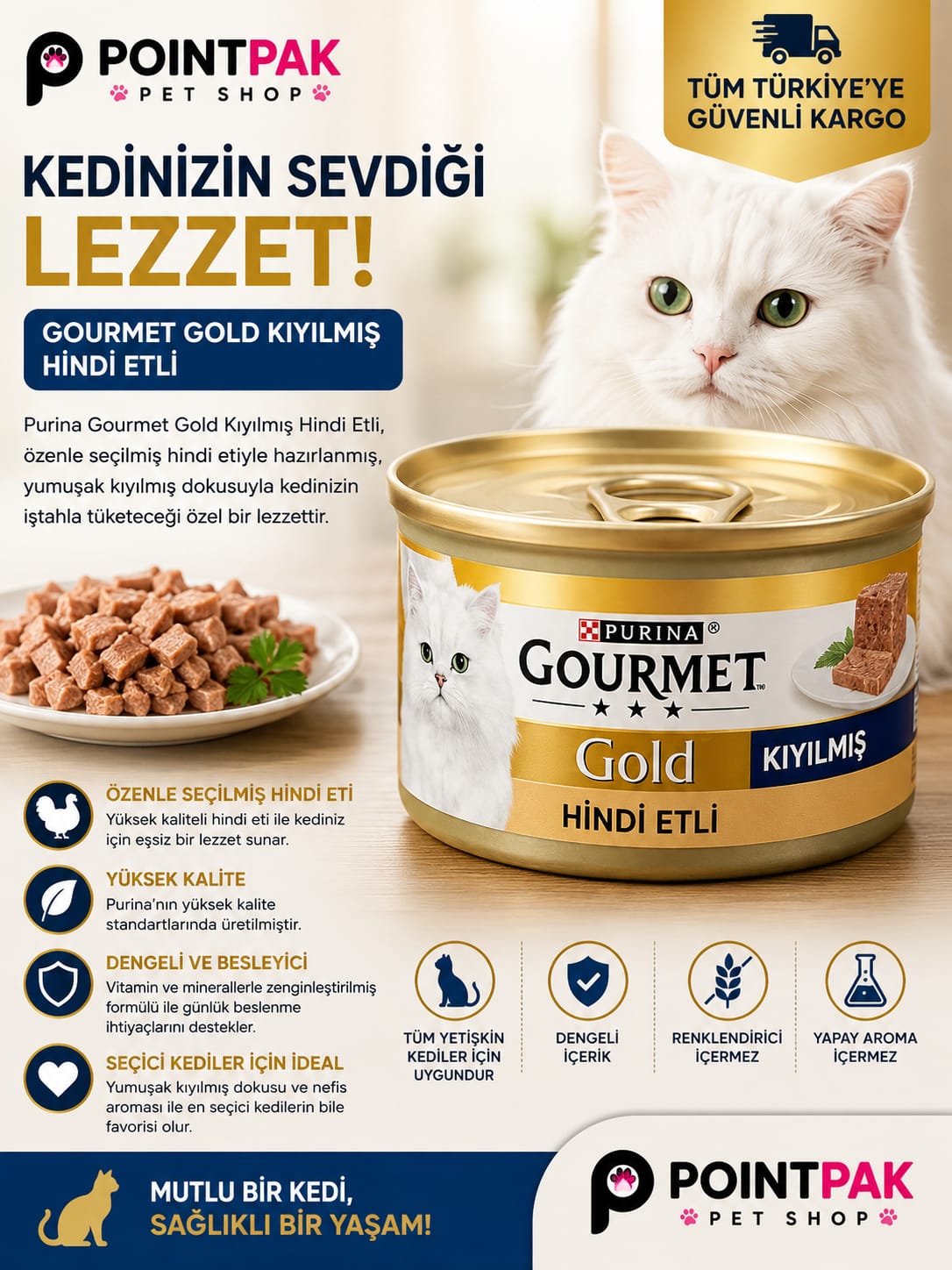 🐱 Purina Gourmet Gold Kıyılmış Hindi Etli Yaş Kedi Maması