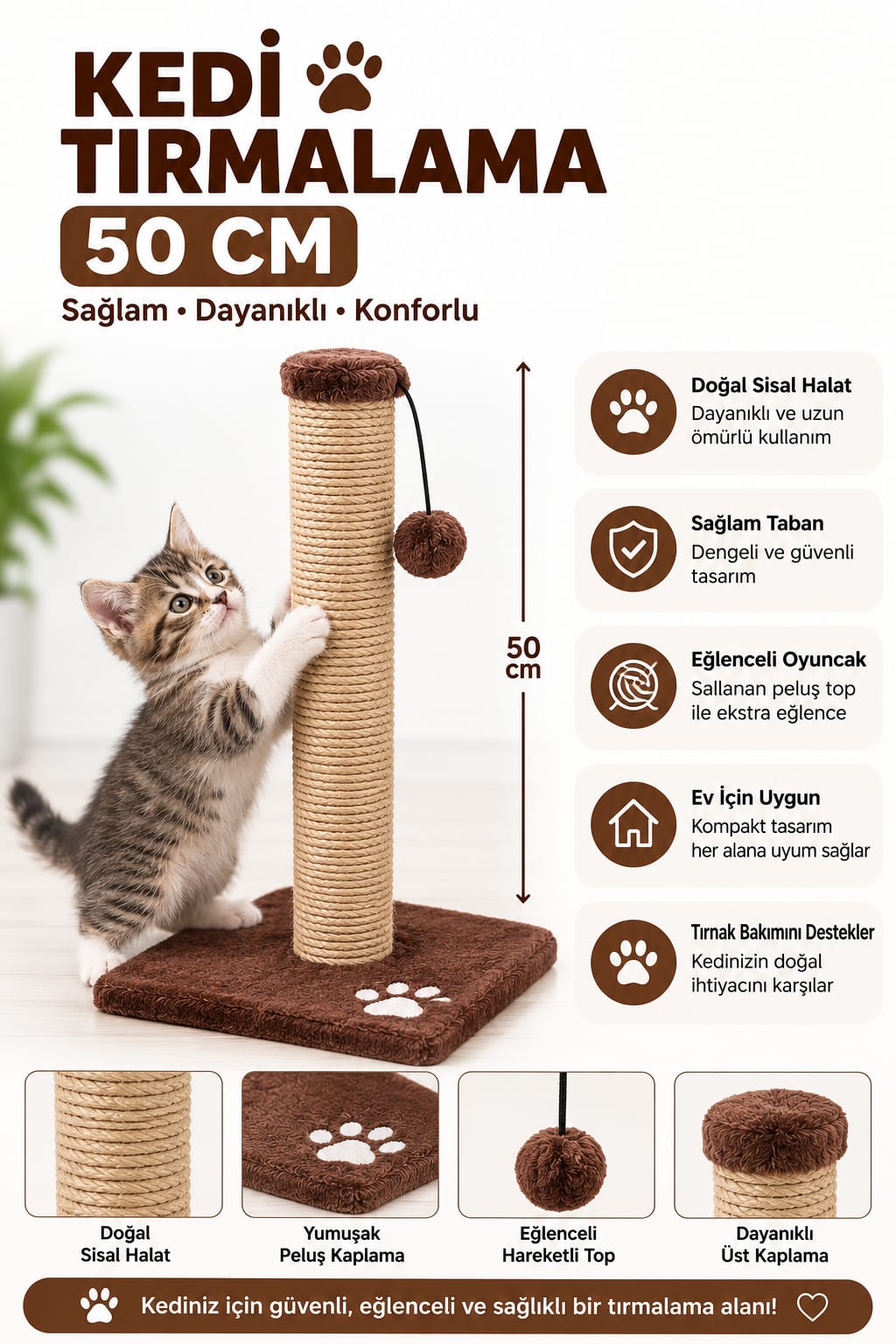 50 cm Kedi Tırmalama Direği