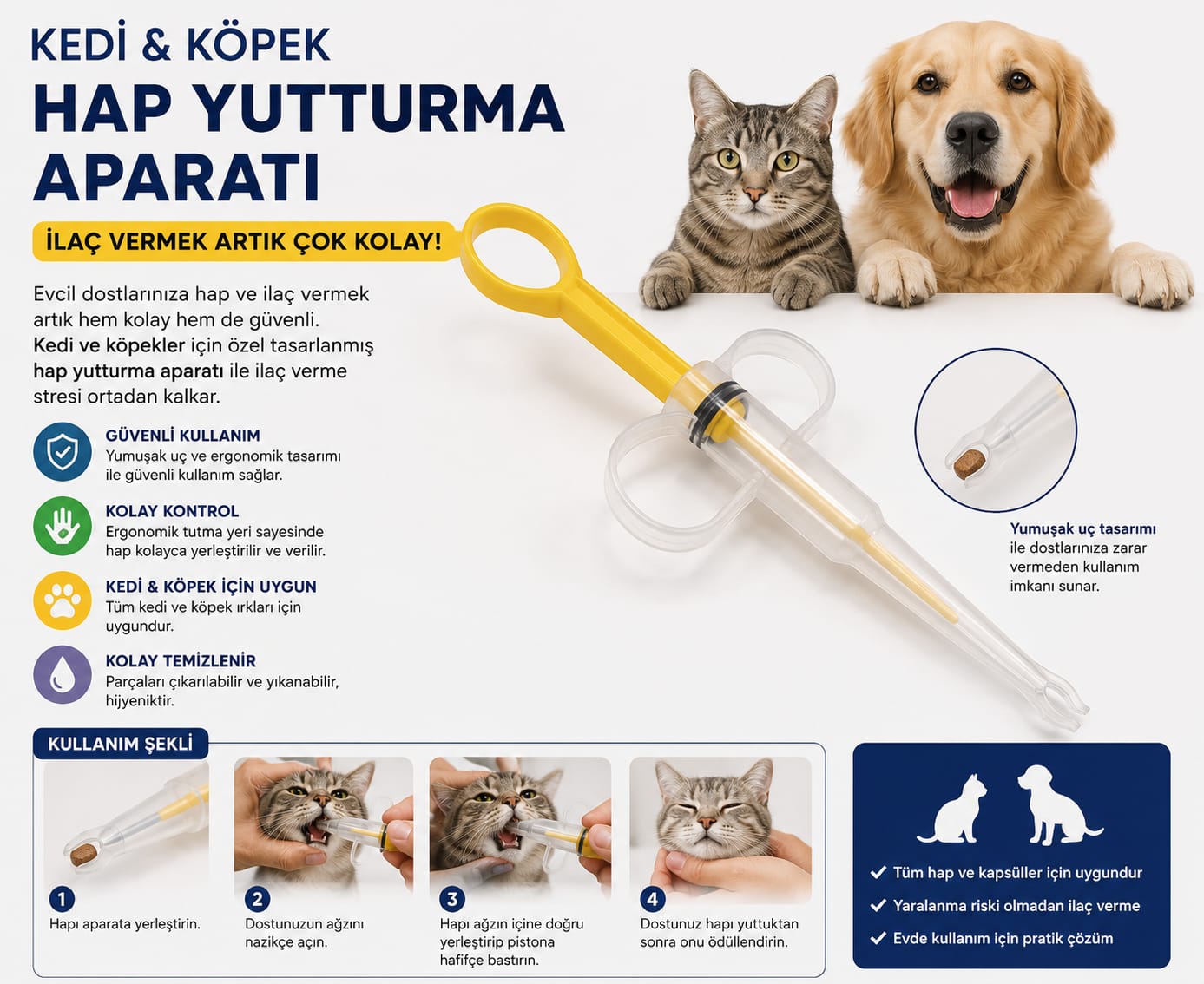 Kedi & Köpek Hap Yutturma Aparatı