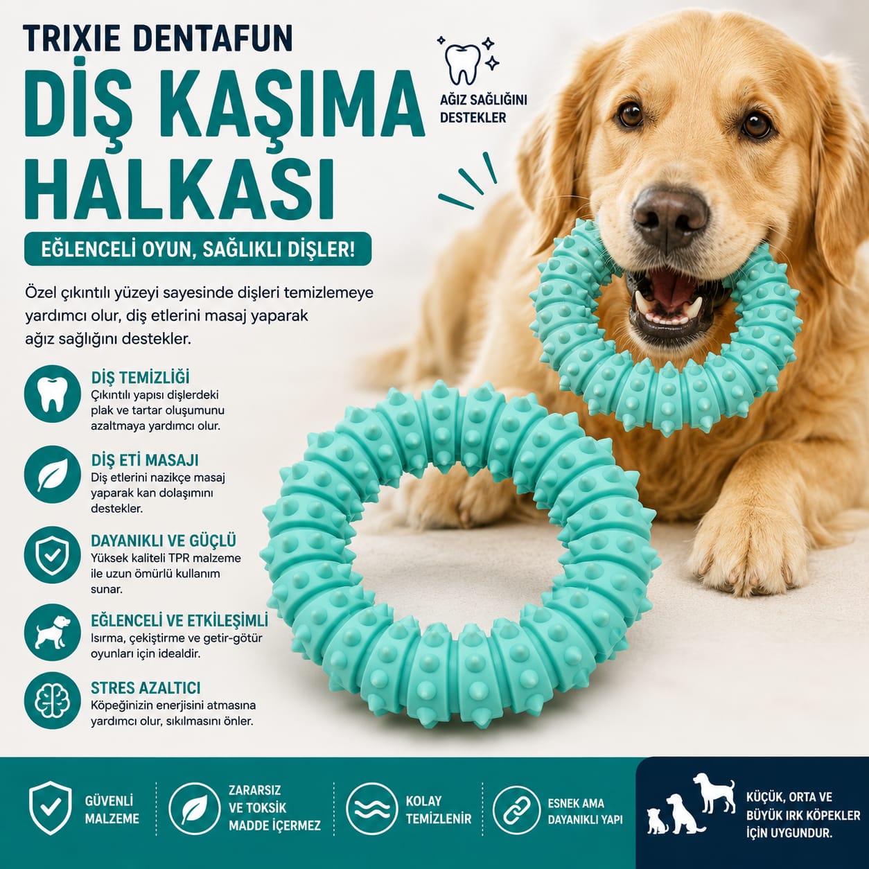 Trixie DentaFun Diş Kaşıma Halkası