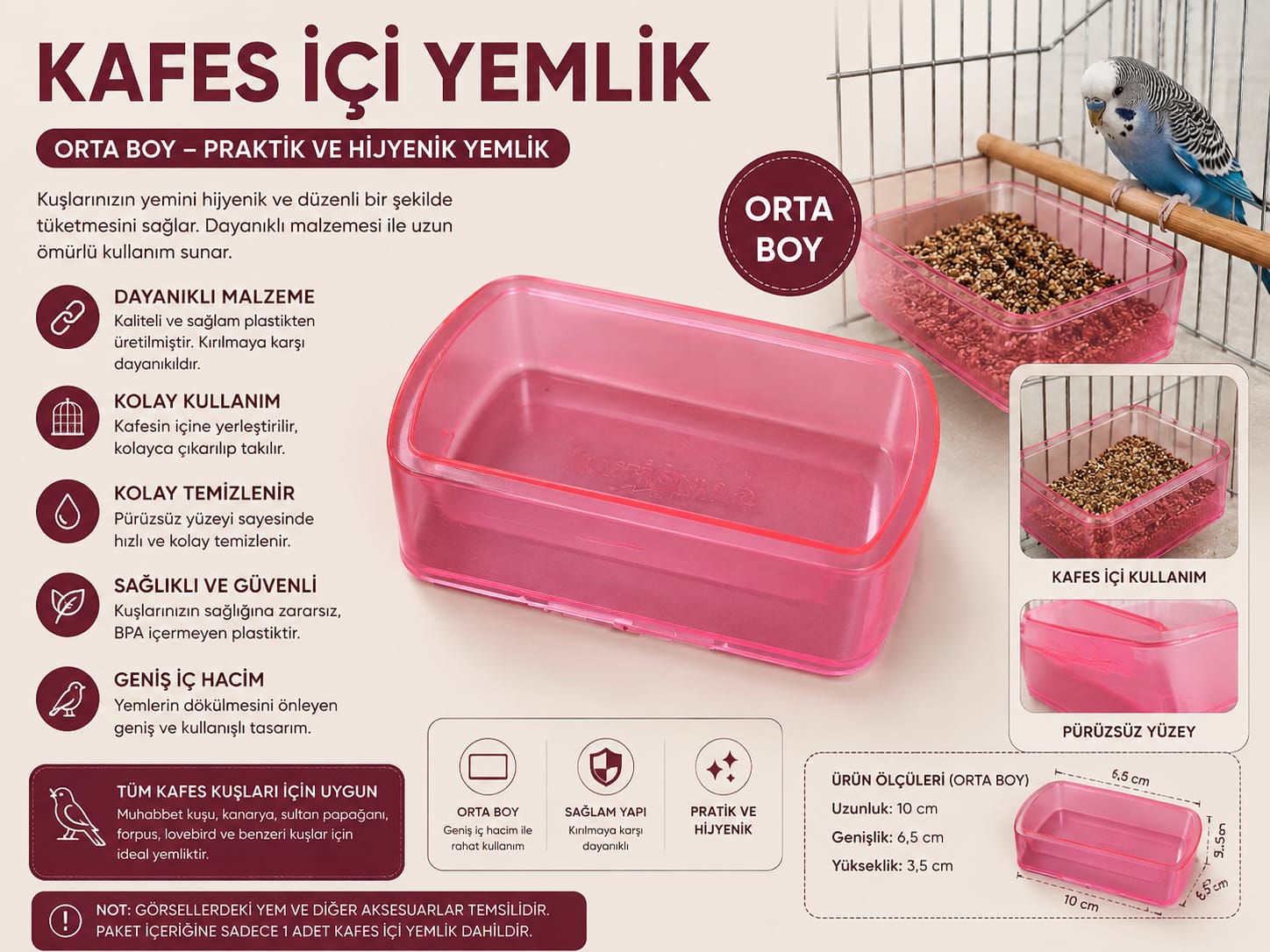 Kafes Tabanı İçin Orta Boy Yemlik