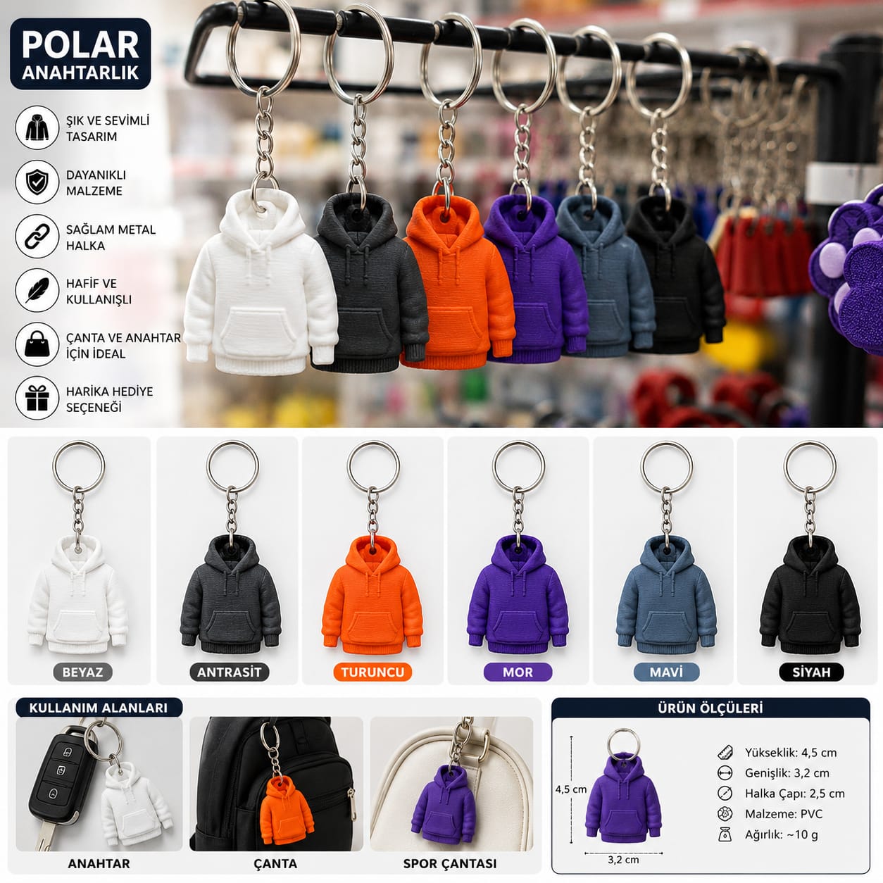 Polar Anahtarlık – Sevimli ve Modern Tasarım