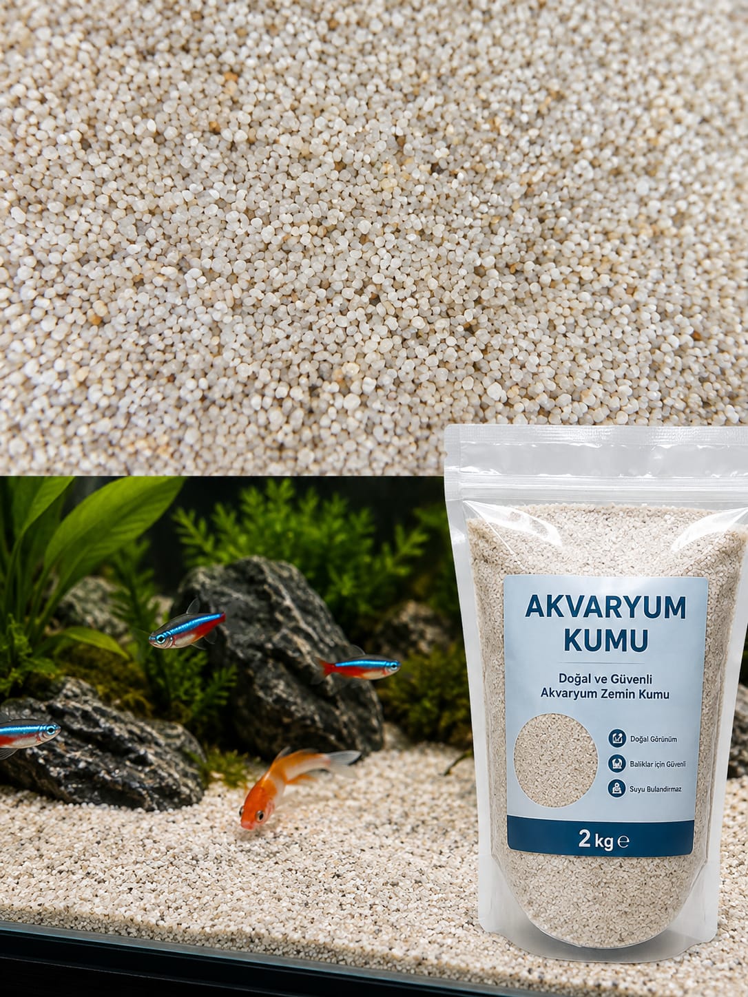 Doğal Akvaryum Kumu 1 KG