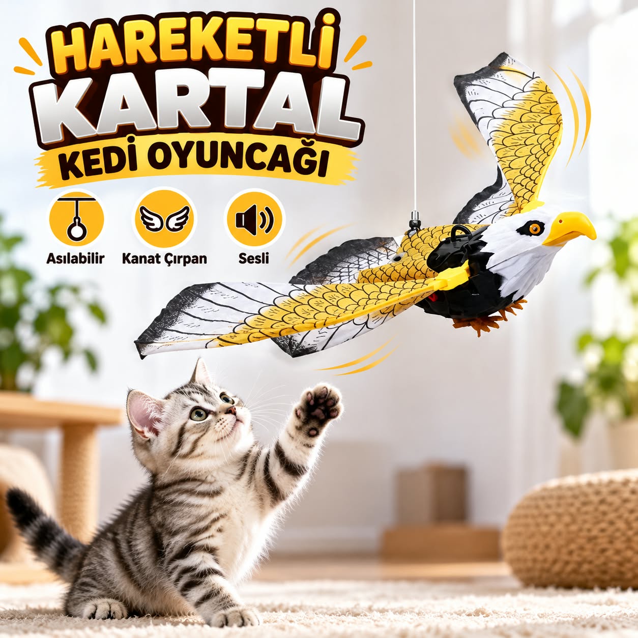 Hareketli Kartal Kedi Oyuncağı