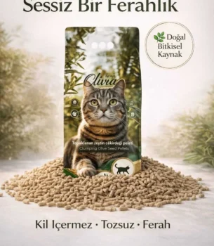 Happycatlitter Zeytin Çekirdeği Bazlı Pelet Kedi Kumu 10L 1 Adet