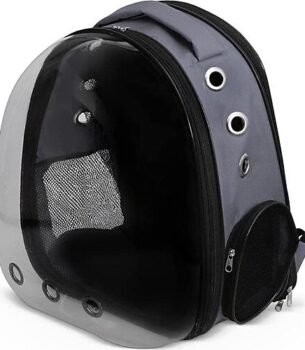 Astronot Kedi Köpek Taşıma Çantası (Gri)
